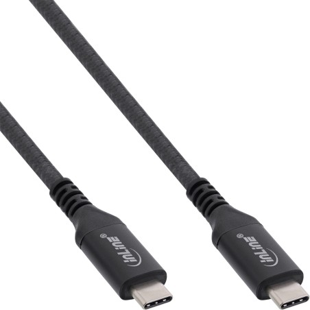 35906A - InLine® Câble USB4, USB-C mâle/mâle, 8K60Hz, noir, 0,5m