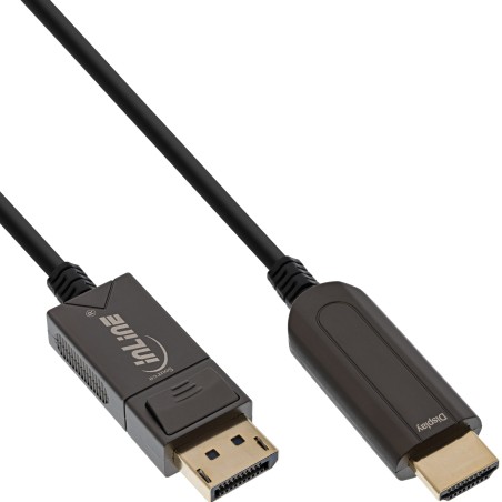 InLine? DisplayPort zu HDMI AOC Konverter Kabel, 4K/60Hz, schwarz, 10m