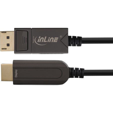 InLine? DisplayPort zu HDMI AOC Konverter Kabel, 4K/60Hz, schwarz, 10m