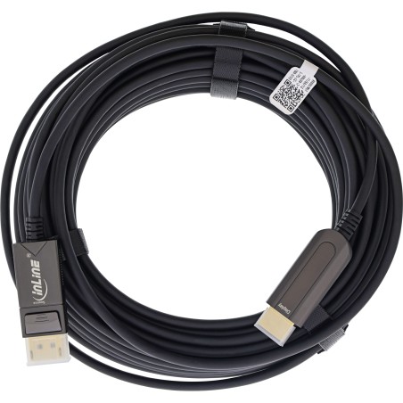 17180A - InLine® Câble convertisseur DisplayPort vers HDMI AOC, 4K/60Hz, noir, 10m