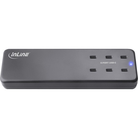 31516I - InLine® Multiport Netzteil, Ladegerät, 6x USB-C, PD 3.0, GaN, noir