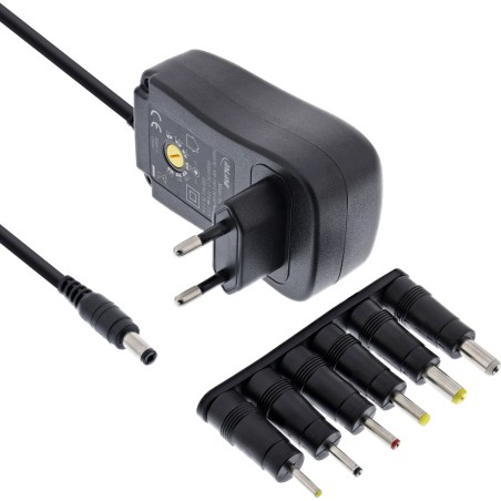 26608P - InLine® Adaptateur secteur universel 30W avec USB, 110-240V sur 3-12V, max. 2500mA