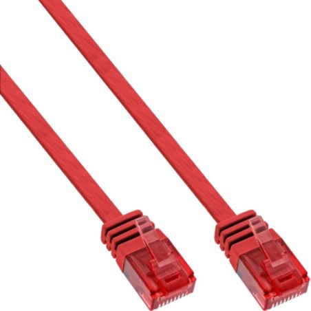 InLine® Patchkabel flach, U/UTP, Cat.6, rot, 10m