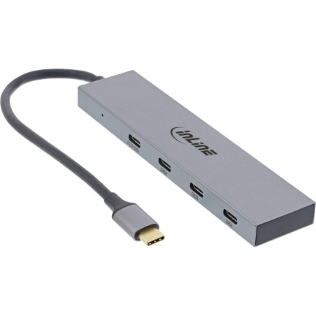 35392B - InLine® Hub USB 3.2 Gen.2 (10Gb/s), 4 Port USB-C, OTG, boîtier aluminium