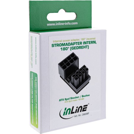 26638F - Adaptateur secteur InLine® interne, fiche / prise 180 ATX 8 broches ( tournée ), pour carte graphique de bureau