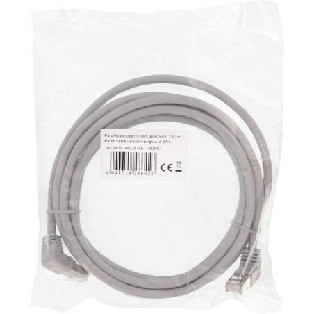 InLine? Patchkabel oben/unten gewinkelt, S/FTP (PiMf), Cat.6, PVC, grau, 2,67m