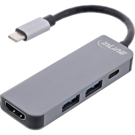 33271H - InLine® Multihub USB 3.2 Gen.1, 2x USB-A, HDMI 4K/30Hz, USB-C PD 87W