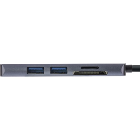 InLine? Multi-Hub USB 3.2 Gen.1, 2x USB-A, HDMI 4K/30Hz, Cardreader, Alu, grau