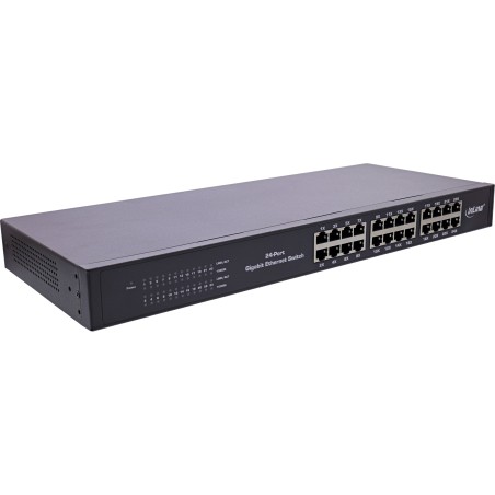 InLine? Gigabit Netzwerk Switch 24-Port, 1Gb/s, 48,26cm (19), 1HE, Metall