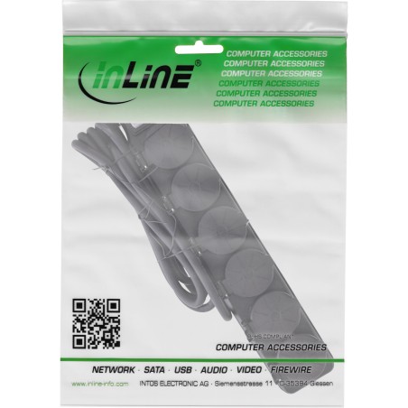 16496O - Multiprise extérieure InLine®, contact de protection 6 voies, IP44, avec interrupteur, 3m