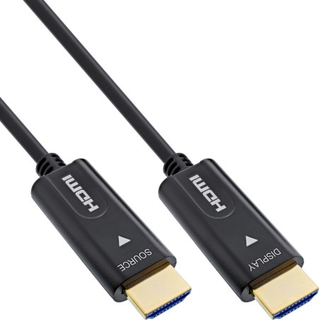 InLine? HDMI AOC Kabel, High Speed HDMI mit Ethernet 4K/60Hz Stecker/Stecker 10m