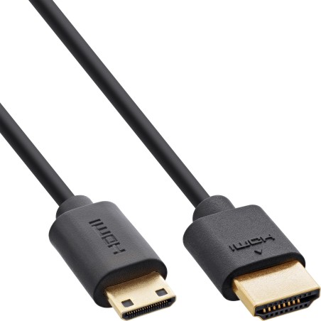 17901C - Câble HDMI ultra haut débit InLine® Slim, 8K4K, A St. / C St. (Mini), 1 m