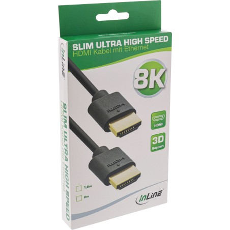 17902S - Câble HDMI InLine® Slim Ultra High Speed, 8K4K, mâle/mâle, 2 m