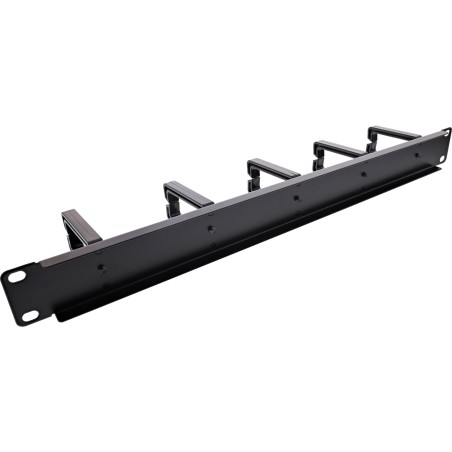 19110O - Panneau passe-câbles InLine® 19, 5 supports en plastique, RAL 9005, noir