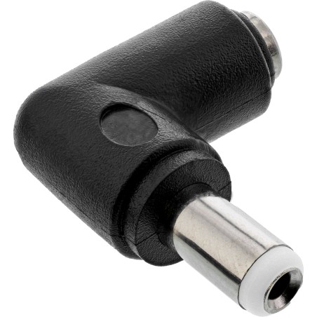 InLine? DC Adapter, 5,5x2,5mm DC Hohlstecker Stecker / Buchse gewinkelt