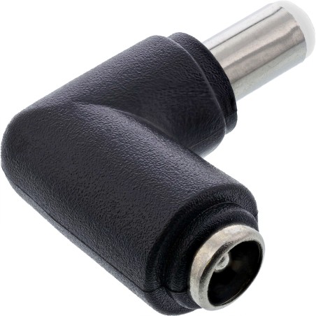 InLine? DC Adapter, 5,5x2,5mm DC Hohlstecker Stecker / Buchse gewinkelt