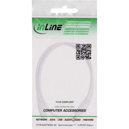 26901F - Câble d'extension InLine® DC, fiche/prise DC 5,5x2,5 mm, AWG 18, blanc, 1 m