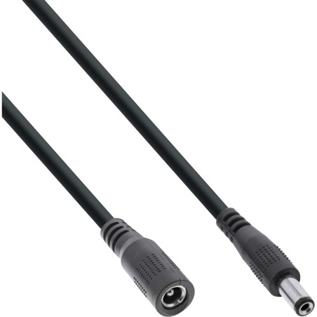 26901G - Câble d'extension InLine® DC, fiche/prise DC 5,5x2,5mm, AWG 18, noir 1m