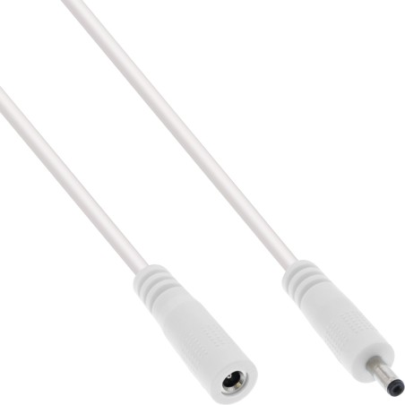 26901H - Câble d'extension InLine® DC, fiche/prise DC 3,5x1,35mm, AWG 18, blanc 1m