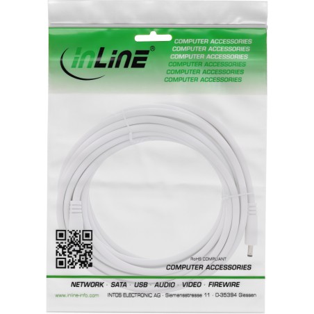 26903D - Câble d'extension InLine® DC, fiche/prise DC 4,0x1,7mm, AWG 18, blanc 3m