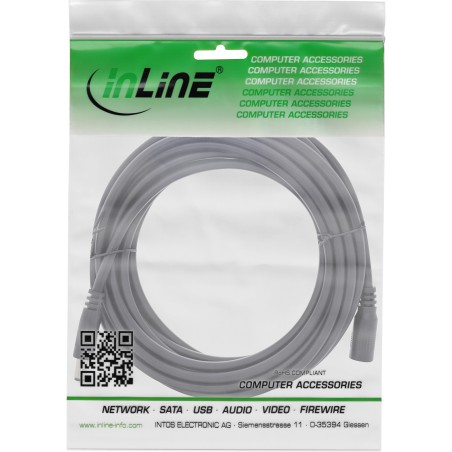 26903G - Câble d'extension InLine® DC, fiche/prise DC 5,5x2,5mm, AWG 18, noir 3m