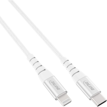 31450C - Câble Lightning InLine® USB-C, pour iPad, iPhone, iPod, argent/aluminium, 1 m MFi