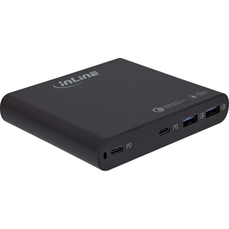 31515B - Alimentation USB InLine®, chargeur GaN, 4 ports, 2x USB-C  2x USB-A, 120W, noir