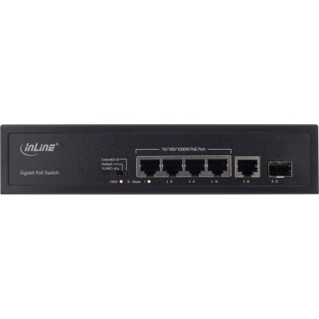 32305R - InLine® PoE Gigabit Network Switch 5 ports (4x PoE), 1xSFP, 1Gb/s, ordinateur de bureau