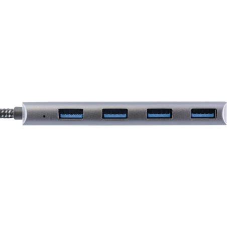 InLine? USB 3.2 Hub, USB-C zu 4x USB A 10Gb/s, Metallgeh?use, grau