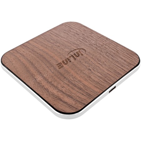 33393X - InLine® Qi woodcharge, chargeur rapide sans fil, 5/7,5/10W/15W, USB-C