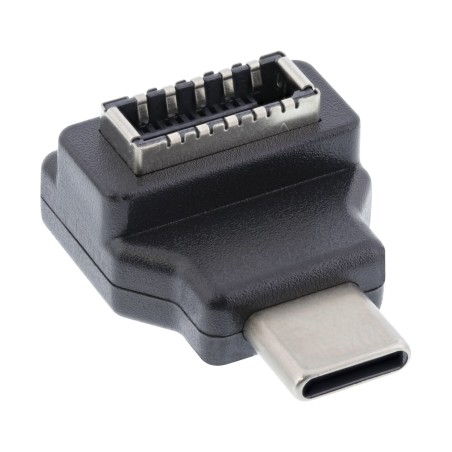 33446L - Adaptateur InLine® USB 3.2, fiche USB-C vers prise USB-E interne sur panneau avant