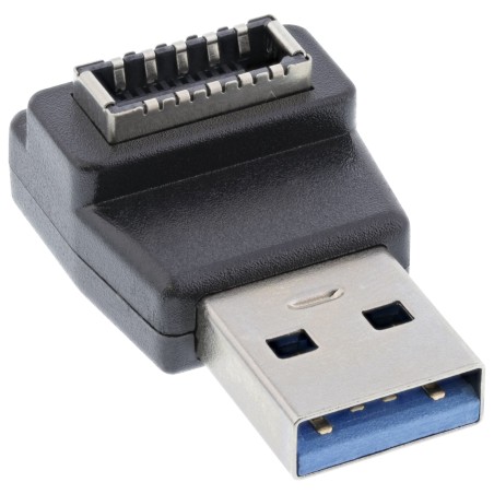 33446M - Adaptateur InLine® USB 3.2, fiche USB-A vers prise USB-E interne sur panneau avant