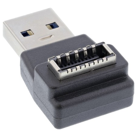 33446M - Adaptateur InLine® USB 3.2, fiche USB-A vers prise USB-E interne sur panneau avant