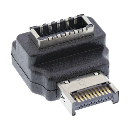 33446N - Adaptateur InLine® USB 3.2 interne, fiche USB-E en façade vers prise USB-E 90