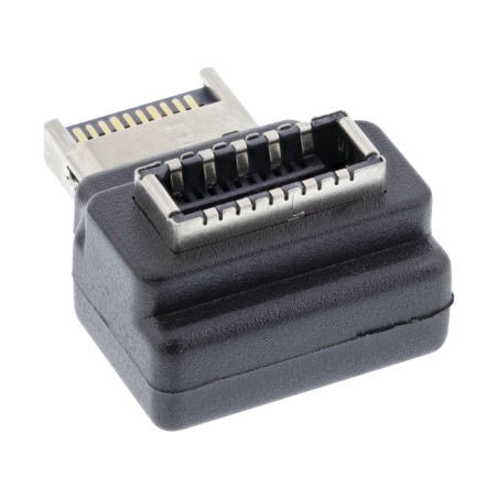 33446N - Adaptateur InLine® USB 3.2 interne, fiche USB-E en façade vers prise USB-E 90