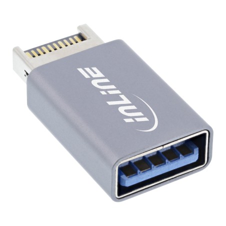 33446O - Adaptateur InLine® USB 3.2, prise USB-E interne du panneau avant vers prise USB-A