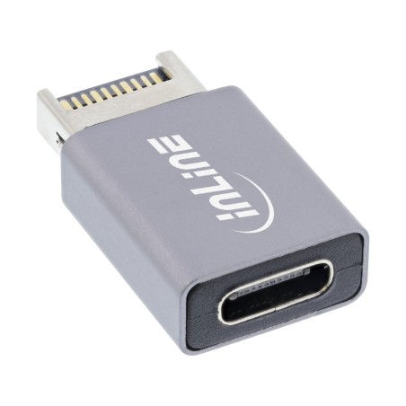 33446P - Adaptateur InLine® USB 3.2, prise USB-E interne du panneau avant vers prise USB-C