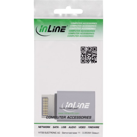 33446P - Adaptateur InLine® USB 3.2, prise USB-E interne du panneau avant vers prise USB-C