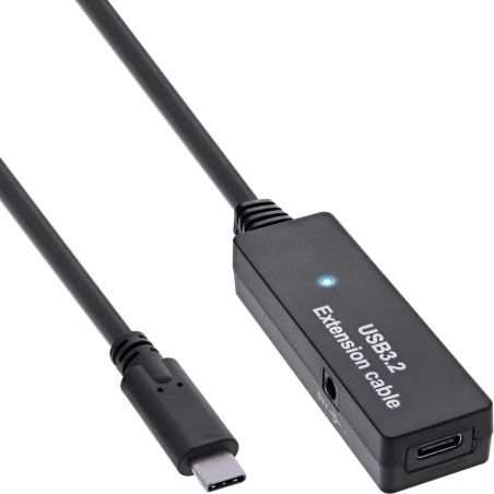 35650C - Extension active InLine® USB 3.2 Gen.1, fiche USB-C vers prise USB-C, 5 m