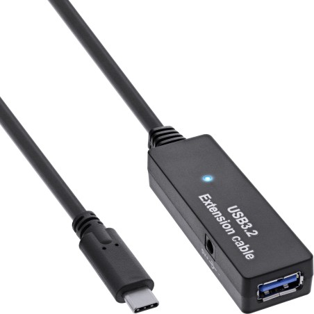 35650D - Extension active InLine® USB 3.2 Gen.1, fiche USB-C vers prise USB-A, 5 m