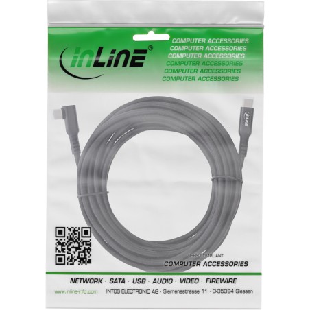 InLine? USB 3.2 Gen.1 Kabel, USB-C Stecker/Stecker gewinkelt f?r VR, schwarz, 5m