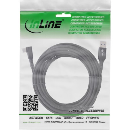 InLine? USB 3.2 Gen.1 Kabel, USB-C St gewinkelt - USB-A St f?r VR, schwarz, 5m