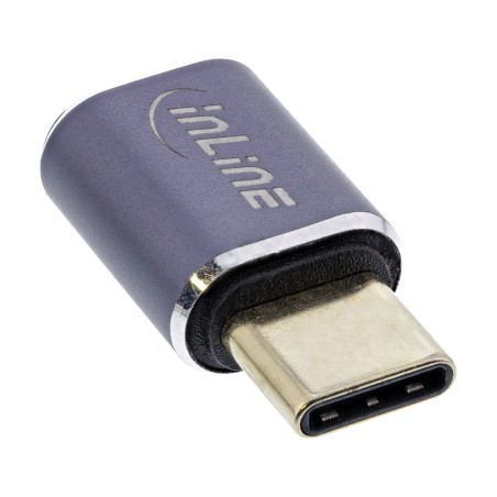 InLine? USB4 Adapter, USB-C Stecker/Buchse, Aluminium, grau