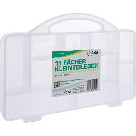 InLine? Kleinteilebox, 11 F?cher, Abmessungen: 271x186x40mm, transparent