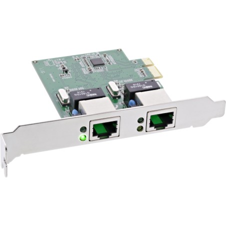 InLine? Dual Gigabit Netzwerkkarte, PCI Express, 2x 1Gb/s, PCIe x1, inkl. LP