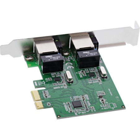 InLine? Dual Gigabit Netzwerkkarte, PCI Express, 2x 1Gb/s, PCIe x1, inkl. LP