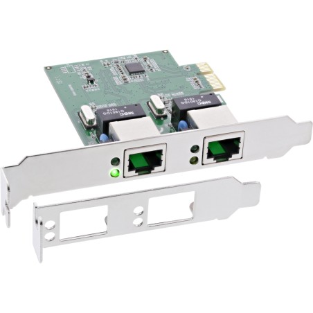 InLine? Dual Gigabit Netzwerkkarte, PCI Express, 2x 1Gb/s, PCIe x1, inkl. LP