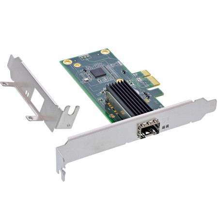 51129A - Carte réseau InLine® Gigabit, 1x SFP, PCIe x1, avec support de logement à profil bas