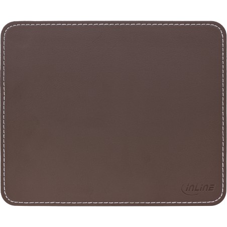 55459C - Tapis de souris InLine® cuir artificiel premium marron, 255x220x3mm