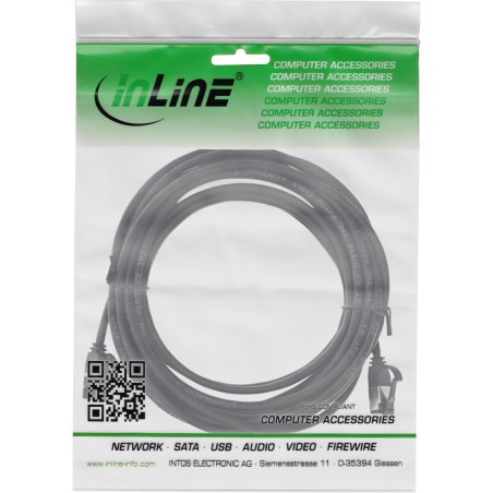 75300S - Câble patch InLine® slim, U/FTP, Cat.8.1, TPE sans halogène, noir, 10 m